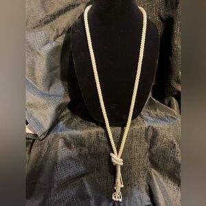 Vintage Faux Pearl Open End Necklace 57 total inches Can Be Worn Multiple Ways